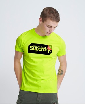 Superdry Core Logo Tag Férfi Pólók Világos Sárga | ERCBJ6503